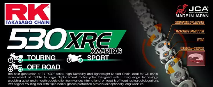 RK 530XRE XW-ringchain +CLF(nitlås.) - Kedjor 530 - D475348 - 1