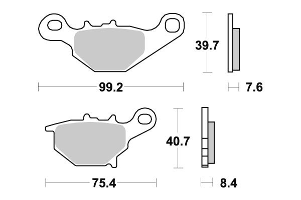 Sbs Bromsklossats Carbon Silver - Bromsbelägg - D113958 - 1