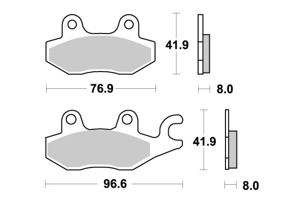 Sbs Bromsklossats Racing Sintered - Bromsbelägg - D113798 - 1