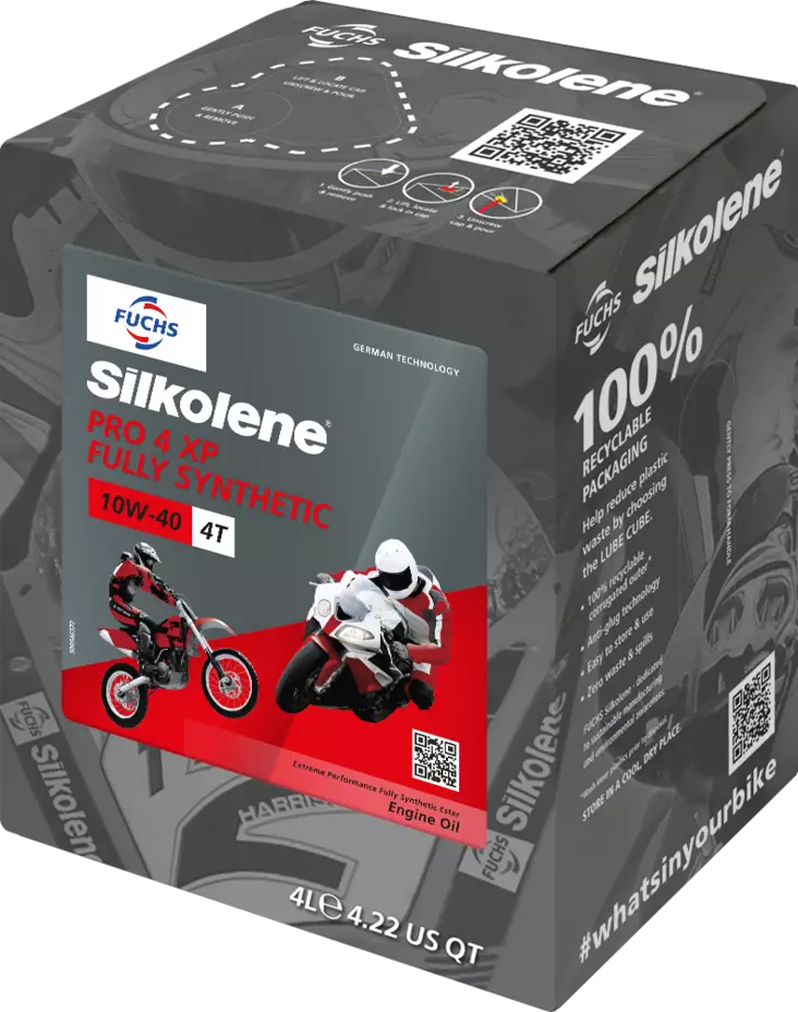 Silkolene Pro 4 10W-40 XP 4L CUBE (4) - Motorcykeloljor 4T - D152858 - 4