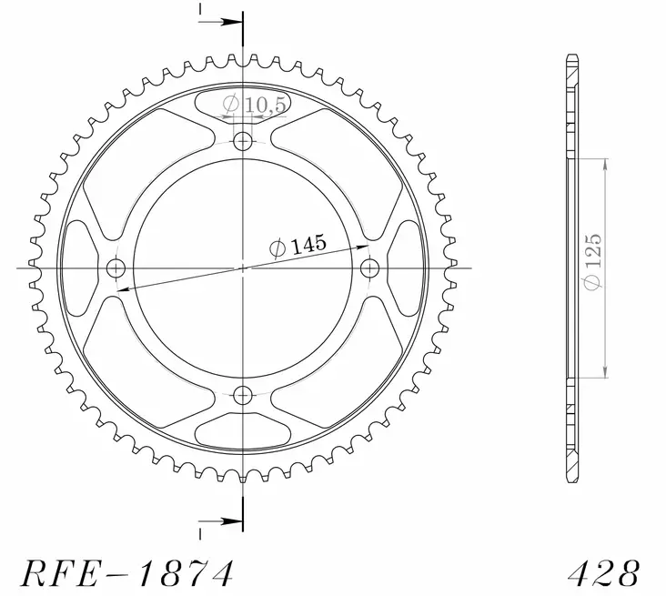Supersprox / JT Bakdrev Stål 1874.59 - Bakdrev - D6978 - 1