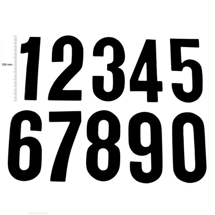 TMV Digits 200mm Black '9' (20pcs) - Nummerplåtsbakgrund & Siffror - D433768 - 1