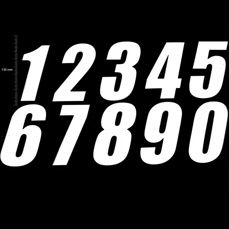 TMV Pro Digits 130mm White '7' (3pcs) - Nummerplåtsbakgrund & Siffror - D434308 - 1