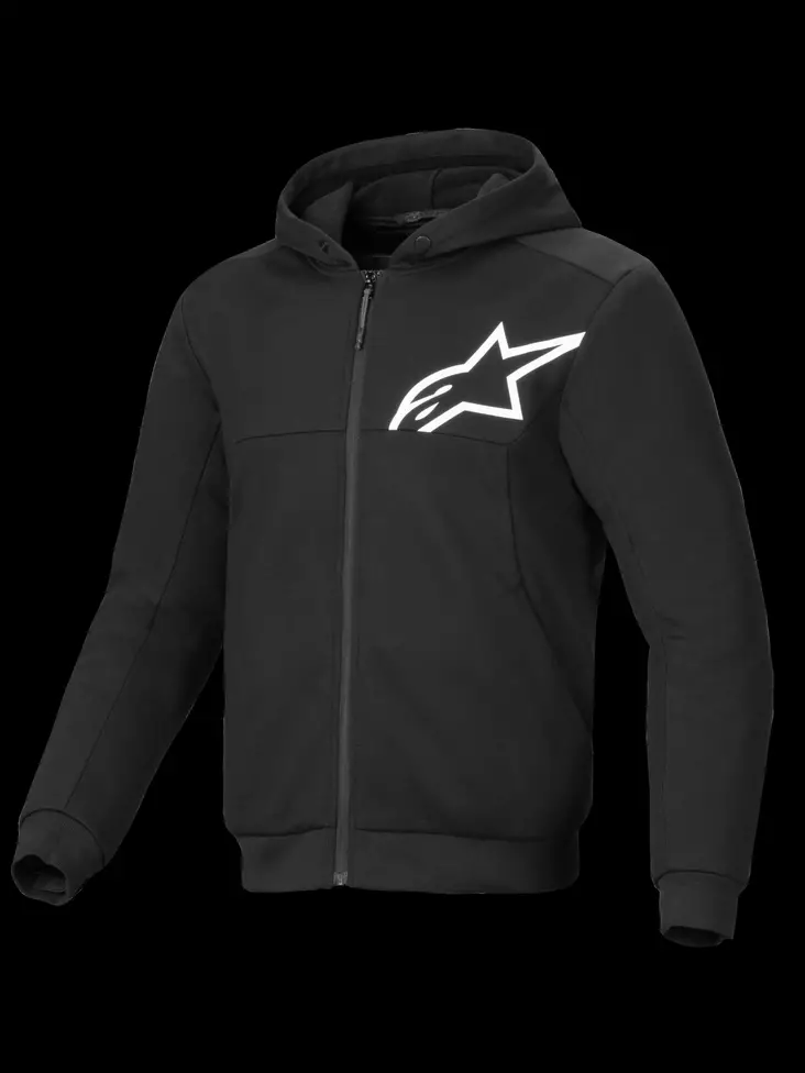 Alpinestars Hoodie Chrome v2 Svart/Vit - Textil jackor & Kevlar Hoodies - D485768 - 1
