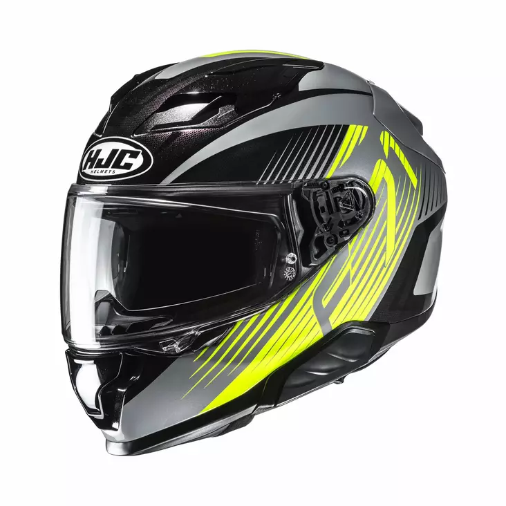 HJC Helmet F71 Catos Svart/Grå/Fluo Gul - Integralhjälm - D508708 - 1