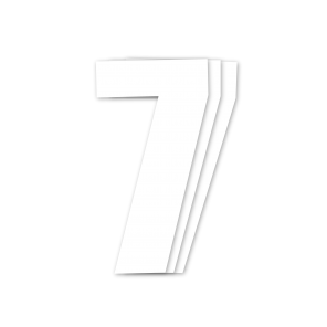 Blackbird siffror vit 3st/sats 16x7.5cm - Nummerplåtsbakgrund & Siffror - D13709 - 1