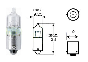Glödlampa 12v H6w Bax 9s - Glödlampor  - D475639 - 1