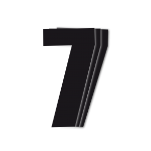 Blackbird siffror svart 3st/sats 16x7,5c - Nummerplåtsbakgrund & Siffror - D13719 - 1