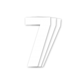 Blackbird siffror vit 3st/sats 13x7cm #7 - Nummerplåtsbakgrund & Siffror - D13689 - 1