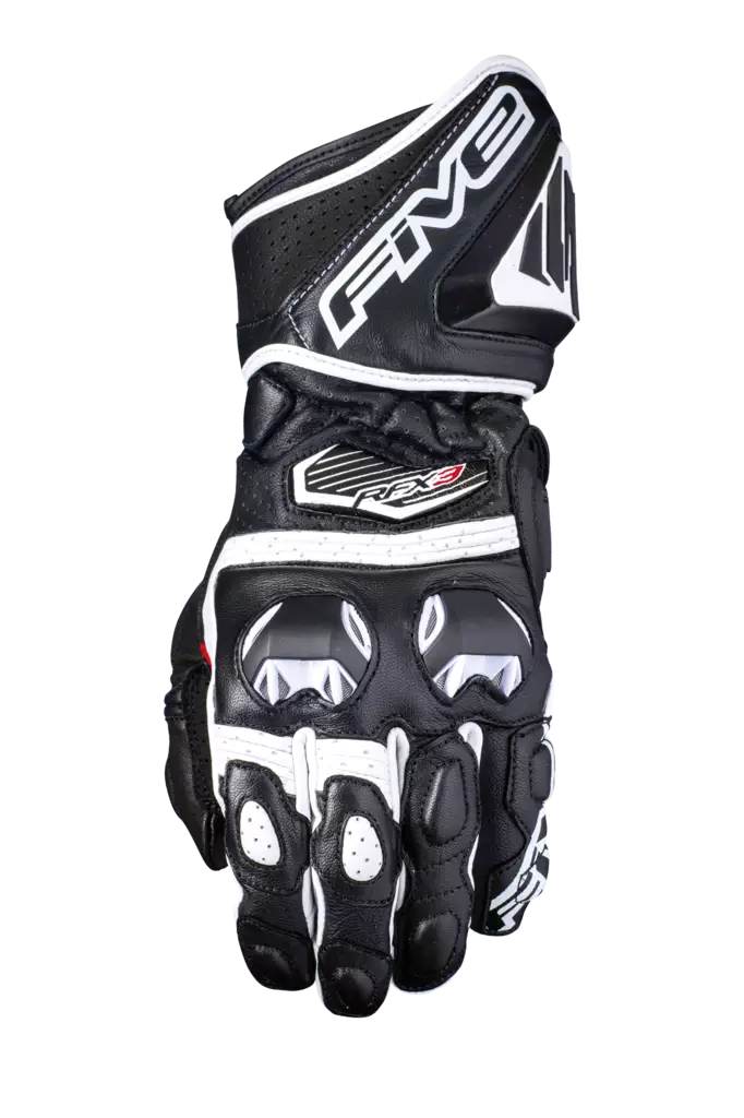 Five Skinnhandske RFX3, svart/vit - MC Skinnhandskar - D124579 - 1