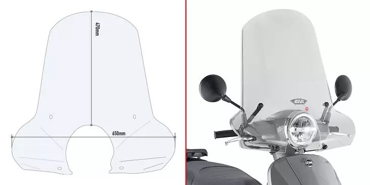 GIVI AIRSTAR KIT SYM FIDDLE 125 - Vindskyddsfästen och delar - D387599 - 1