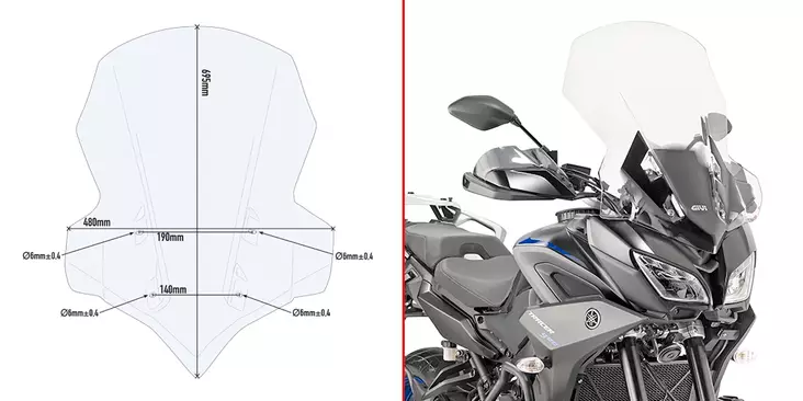 GIVI SPOILER YAMAHA TRACER - Vindskydd - D255599 - 1