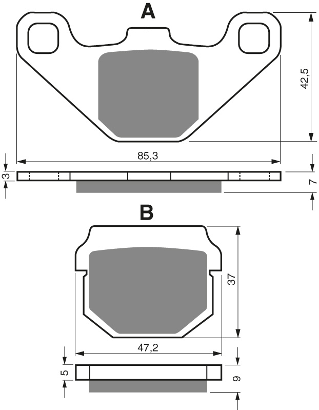GOLDFREN Bromsbelägg 047 Ceramic Carbon - Bromsbelägg - D19279 - 1