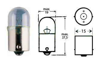 Glödlampa 6v 5w Ba15s - Glödlampor  - D475649 - 1
