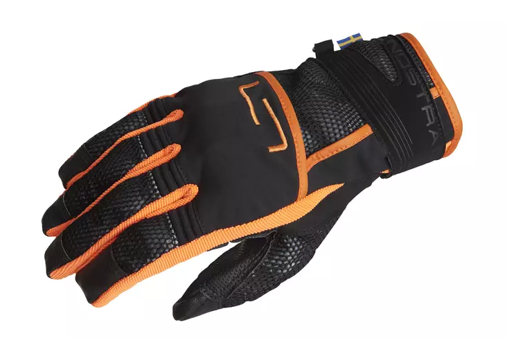 Lindstrands Handske Nyhusen Svart/orange - MC Handskar Korta - D354649 - 1