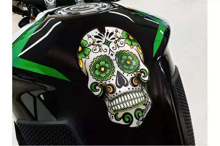 Puig Tankpad Tankskydd Skull C/Green - Tankskydd - D261649 - 1