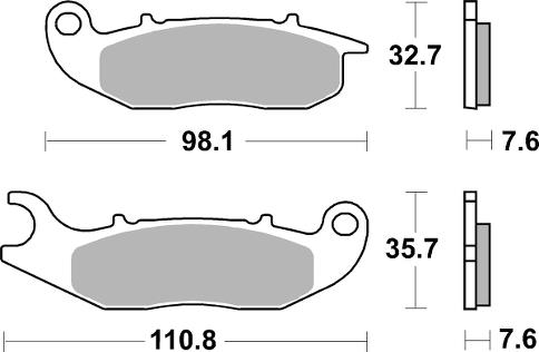 Sbs Bromsklossats Sintered Offroad - Bromsbelägg - D341169 - 1