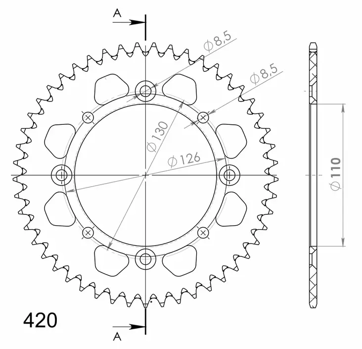 Supersprox Alu Bakdrev KA/SU KX65 00-/RM - Bakdrev - D104489 - 1