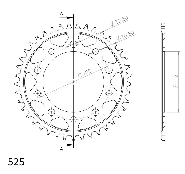 Supersprox / JT Bakdrev Stål 1304.42 - Bakdrev - D6879 - 1