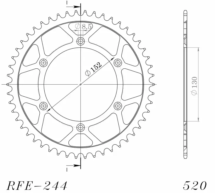 Supersprox / JT Bakdrev Stål 8.48 - Bakdrev - D7259 - 1