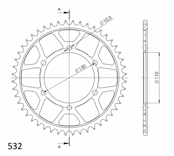 Supersprox Stål Bakdrev 1875:48 Svart - Bakdrev - D6979 - 1