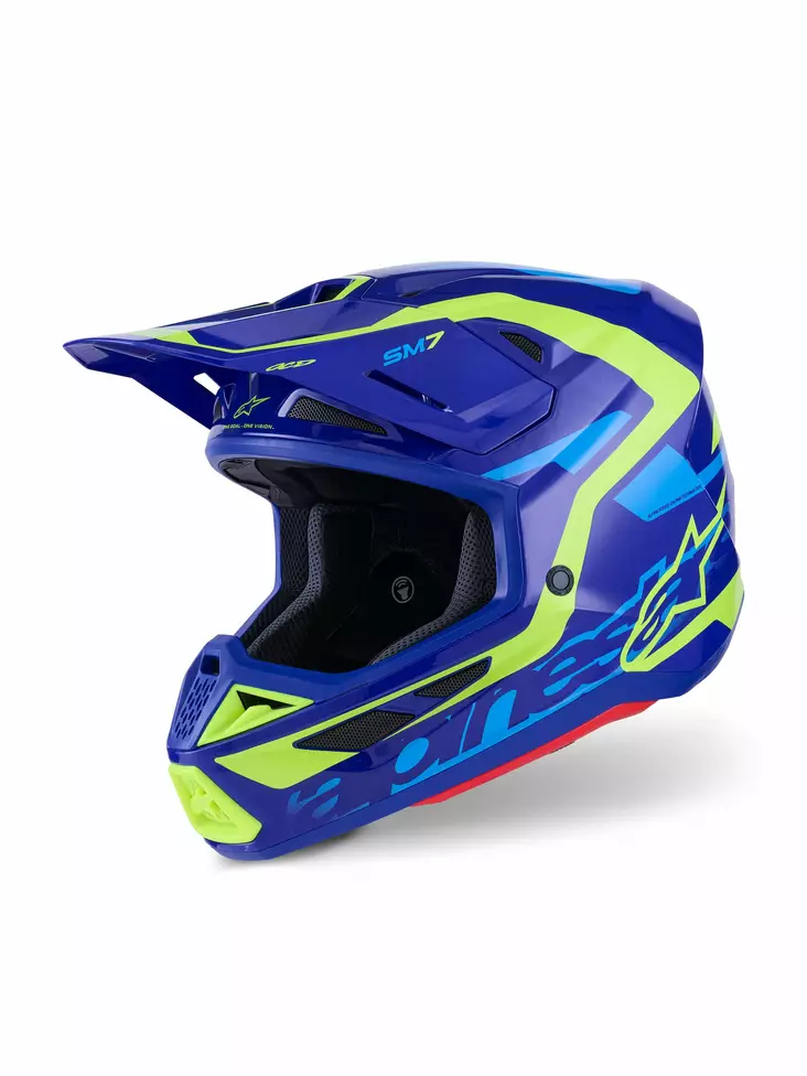 Alpinestars Hjälm S-M7 Deed Blå/Fluo Gul - Crosshjälmar - D494059 - 1
