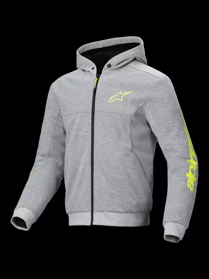 Alpinestars Hoodie Chrome v2 Grå/Gul Flu - Textil jackor & Kevlar Hoodies - D485769 - 1