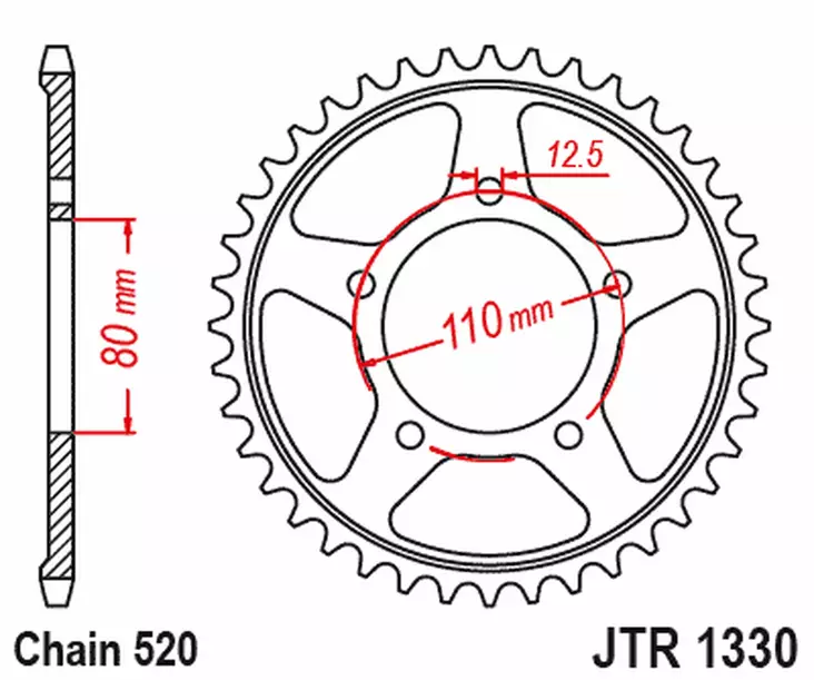JT Bakdrev ZBK - Svart Zinc JTR1330.45ZB - Bakdrev - D504489 - 1